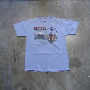 Vintage 90s Jerzees Seattle Washington City Graphic Made In USA Size L